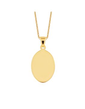 Lykka Casuals engravable oval goldplated plate necklace