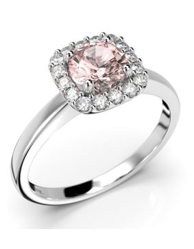 Festive Jemina morganite halo-diamond ring 634-066M-VK