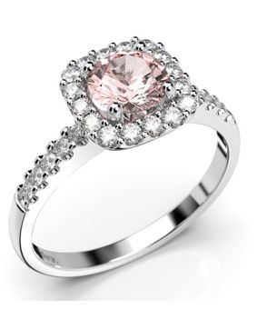 Festive Jemina morganite halo-diamond ring 635-076M-VK