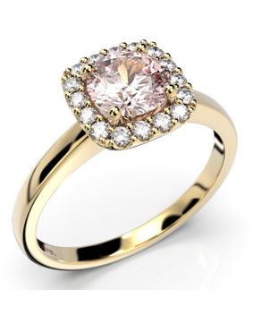 Festive Joanna morganite halo-diamond ring 636-086M-KK