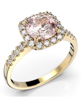 Festive Jennifer morganite halo-diamond ring 639-126M-KK