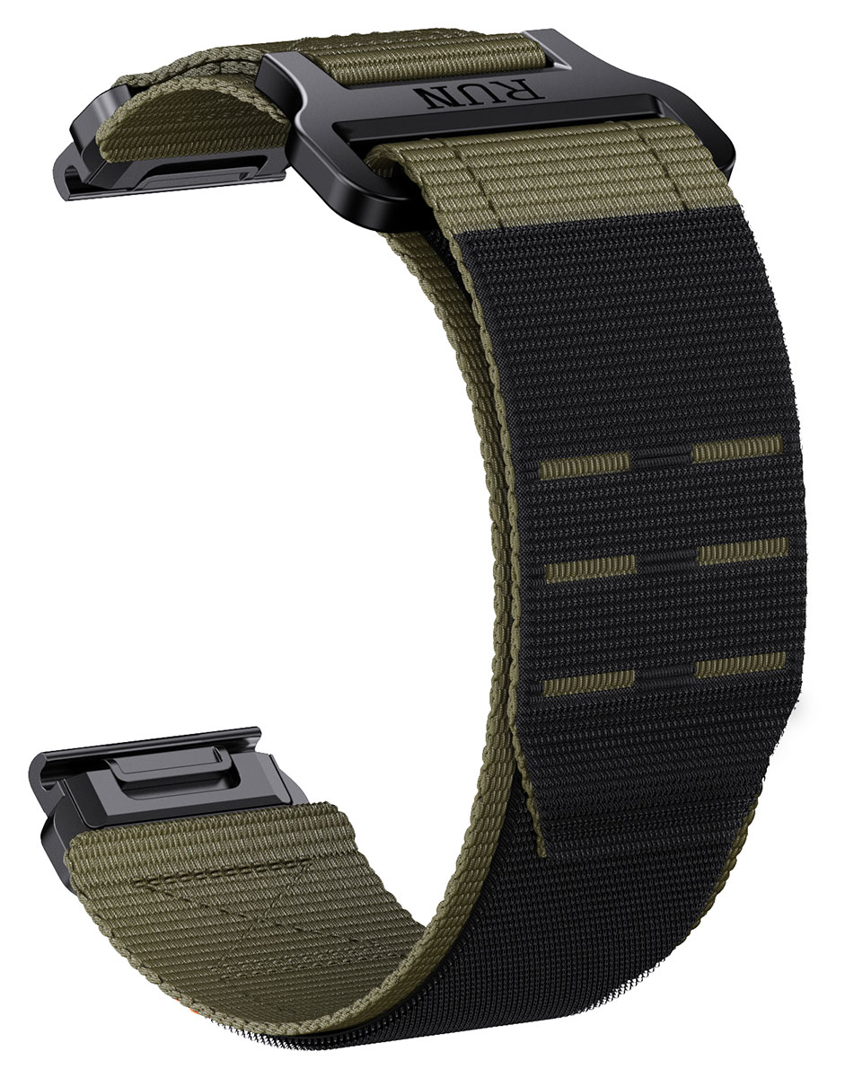 Tiera Garmin Fenix green Velcro strap 22 mm quick release watchesonline