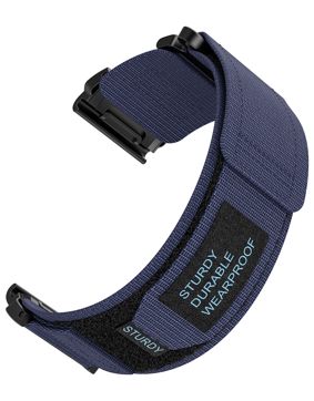 Tiera Garmin Epix blue nylon strap 22 mm quick release
