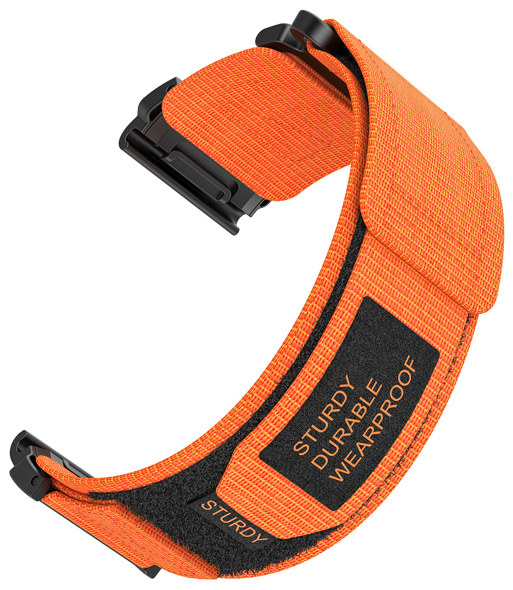 Tiera Garmin Epix orange nylon strap 22 mm quick release