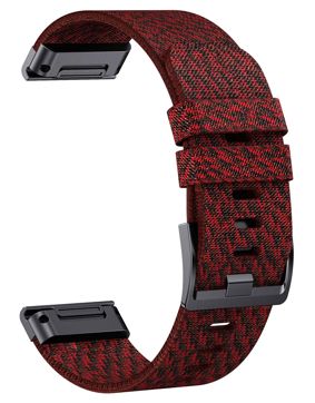 Tiera Garmin Fenix jacquard red nylon strap 26 mm quick release