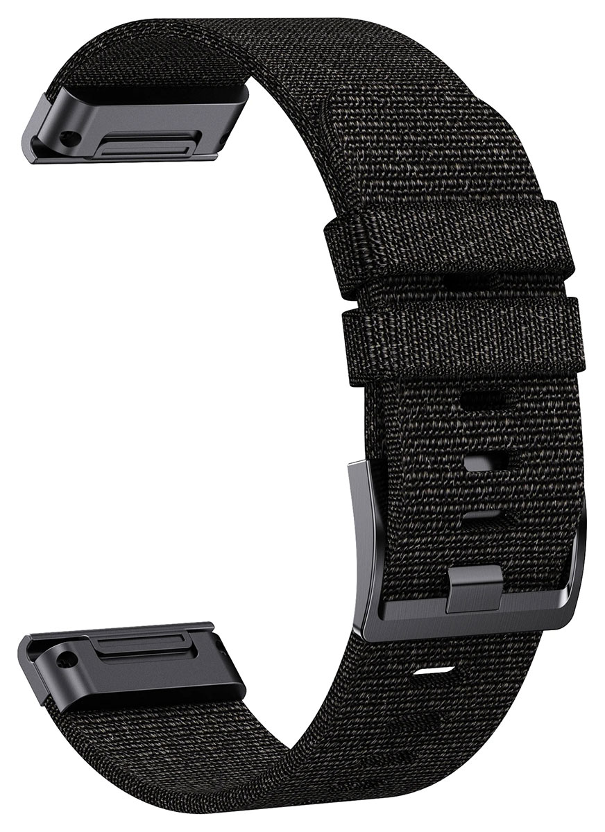 Tiera Garmin Fenix black nylon strap 22 mm quick release