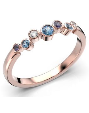Festive Drop Blue diamond gemstone ring 644-015B-PK