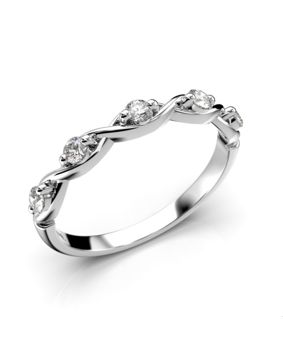 Festive Aida diamond ring love knot white gold 661-020-VK