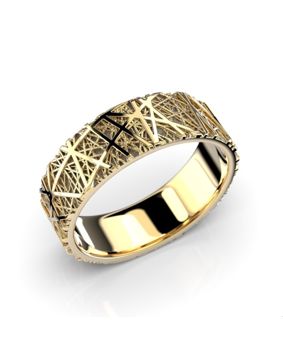 Festive Routa gold ring 6,5 mm with black rhonium 662-000-KM
