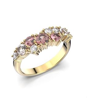 Festive Nadja Grand Pink morganite-diamond ring yellow gold 669-105P-KK