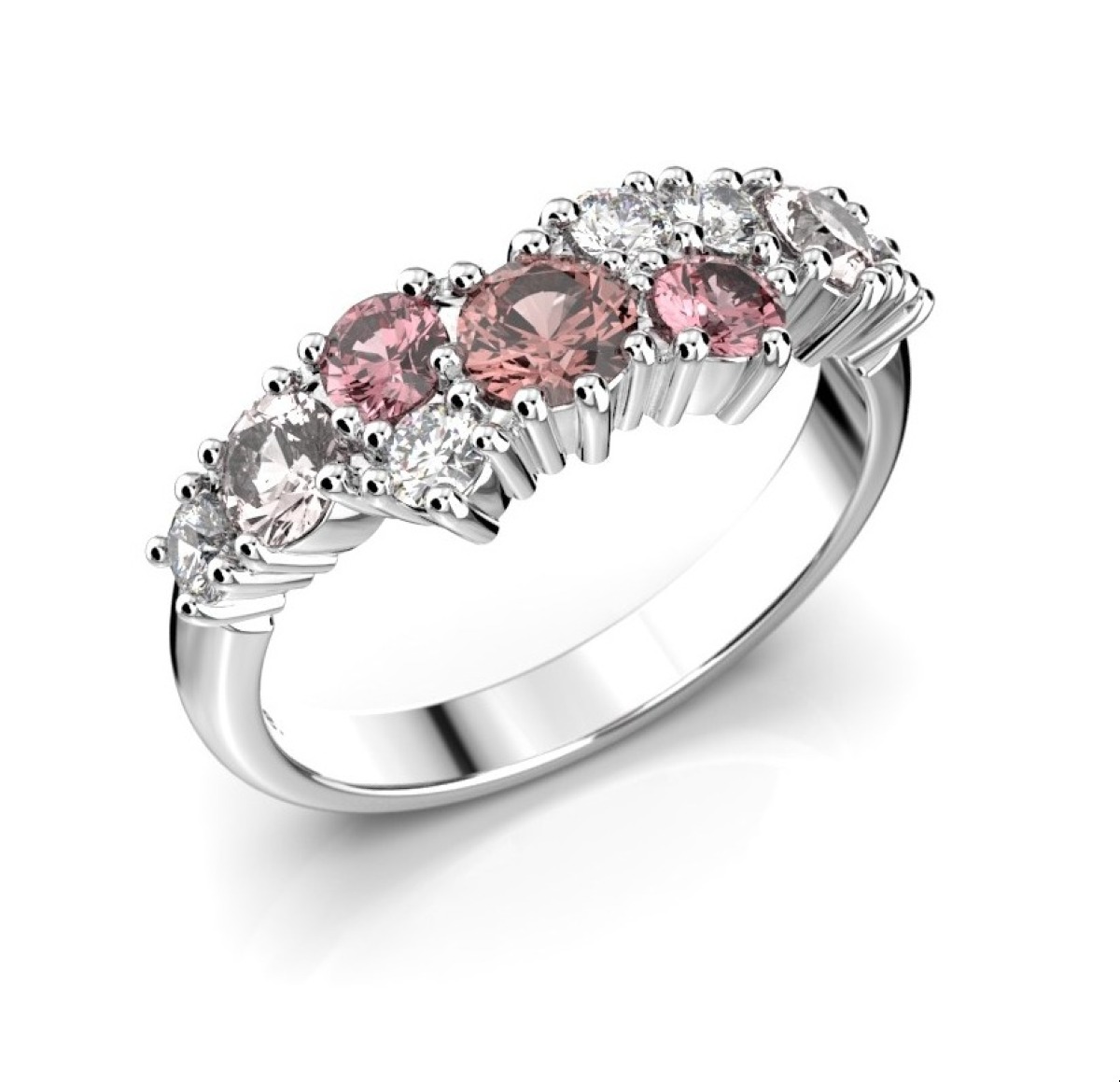Festive Nadja Grand Pink morganite-diamond ring white gold 669-105P-VK -  watchesonline.com