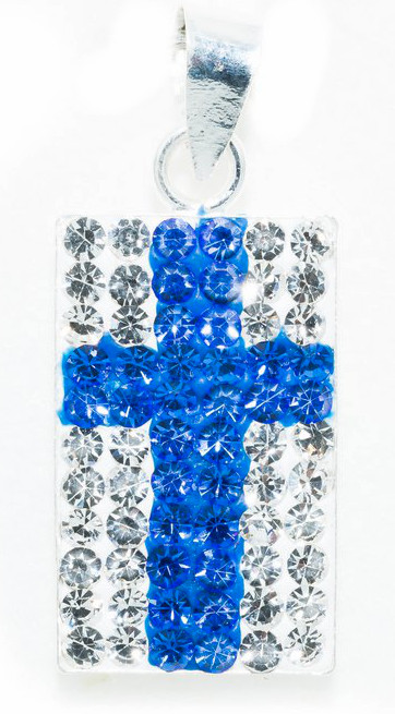 Silver Bar Finland flag pendant 10 x 16 mm 6709