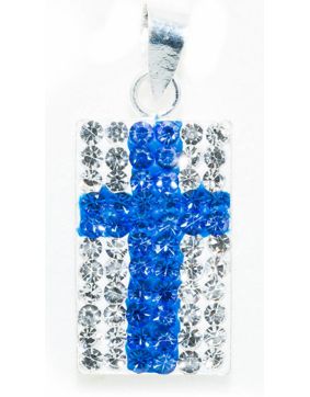 Silver Bar Finland flag pendant 10 x 16 mm 6709