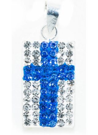 Silver Bar Finland flag pendant 10 x 16 mm 6709