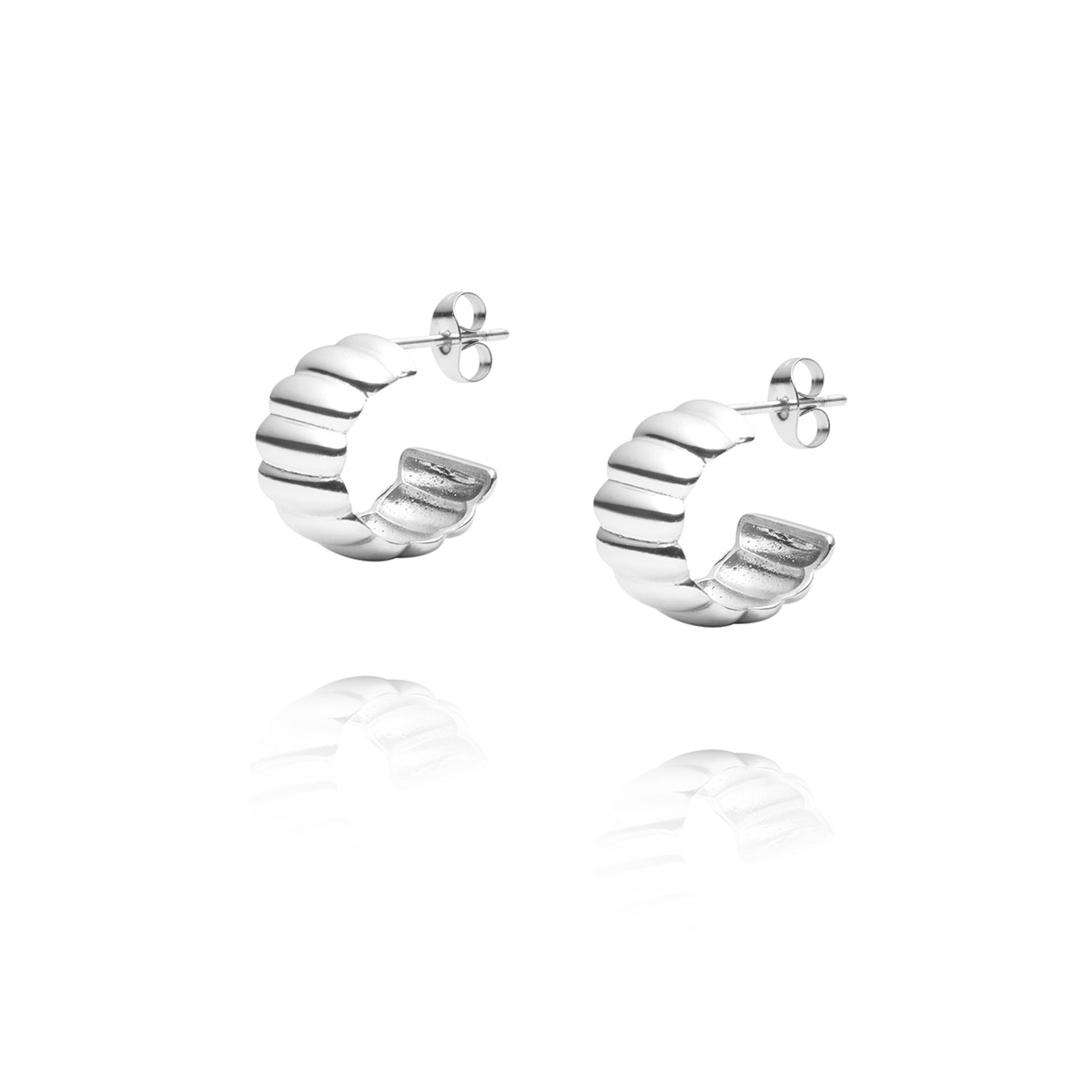 Mockberg Chic Ribbed Silver earrings MB0672