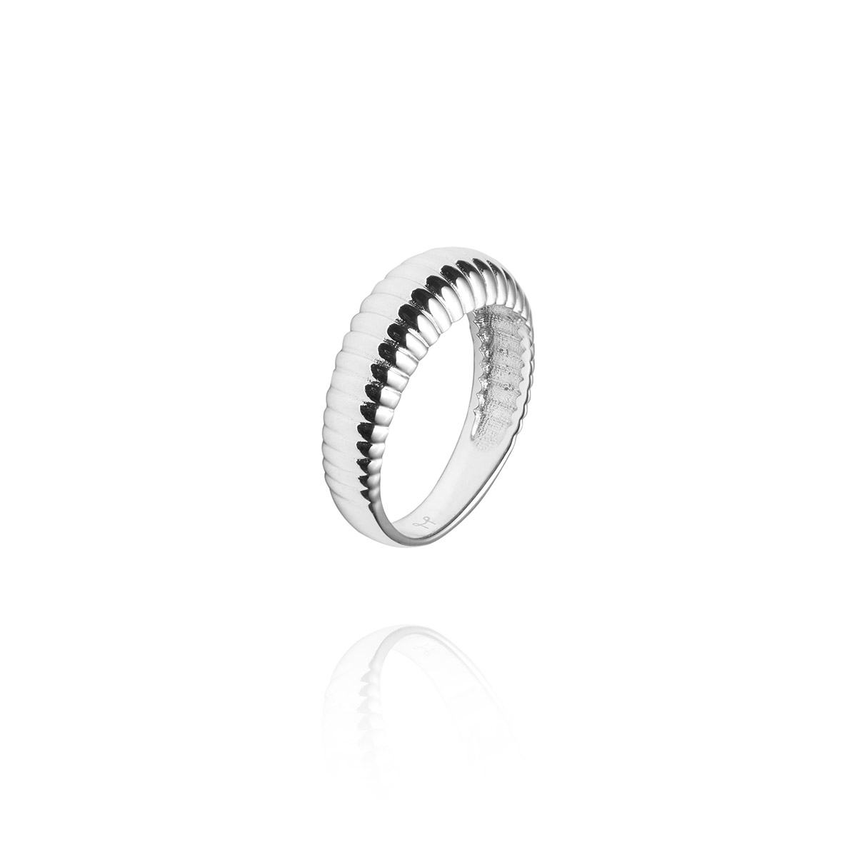 Mockberg Retro Ribbed Silver sormus #56 MB0698