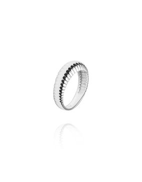 Mockberg Retro Ribbed Silver ring