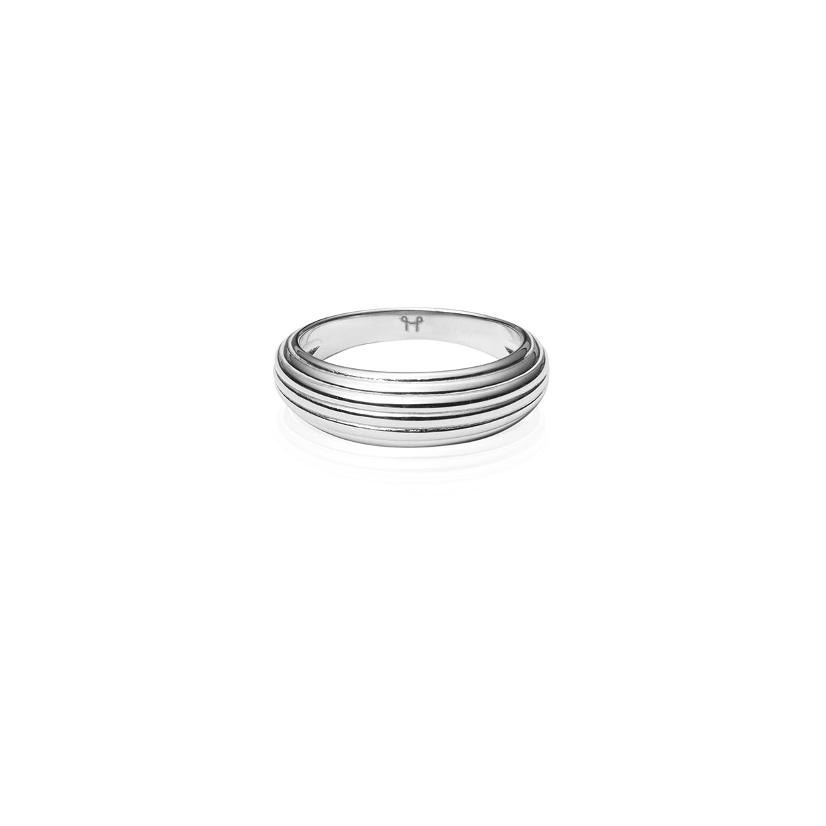 Mockberg Edge Ribbed Silver sormus #50 MB0707