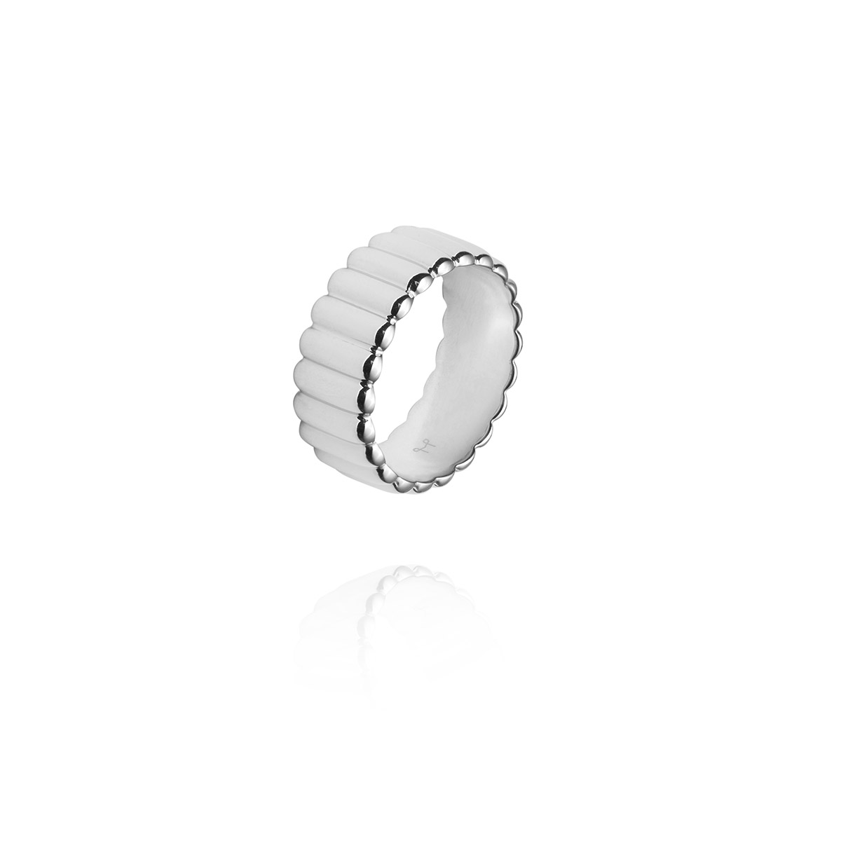 Mockberg Chic Ribbed Silver sormus #50 MB0743