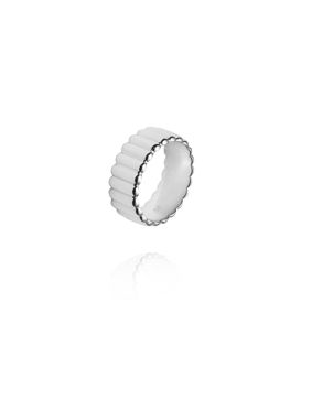 Mockberg Chic Ribbed Silver ring