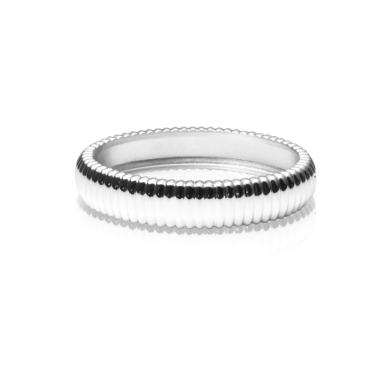 Mockberg Retro Ribbed Silver rannerengas MB0758