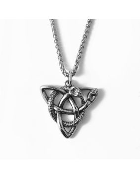 Lykka Viking Triquetra snake steel necklace 60cm