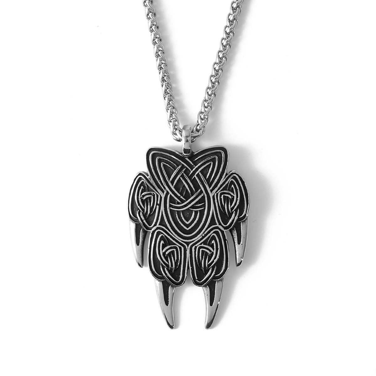 Lykka Viking Bear paw steel necklace 60cm