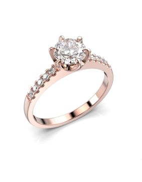 Festive diamond ring Julianna side-stone 0,80 ct rose gold 682-080-PK