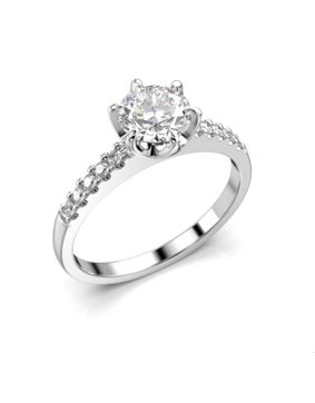 Festive diamond ring Julianna side-stone 0,80 ct white gold 682-080-VK