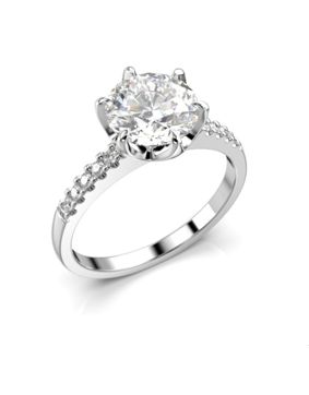 Festive Julianna diamond ring 1,60 ct side-stone crown white gold 682-160-VK