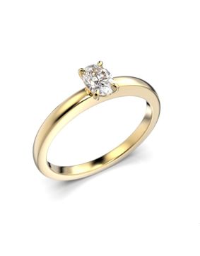 Festive Selena oval solitaire diamond ring yellow gold 0,30 ct 683-030-KK