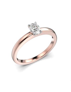 Festive Selena oval solitaire diamond ring rose and white gold 0,30 ct 683-030-PV
