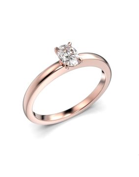 Festive Selena oval solitaire diamond ring rose gold 0,30 ct 683-030-PK