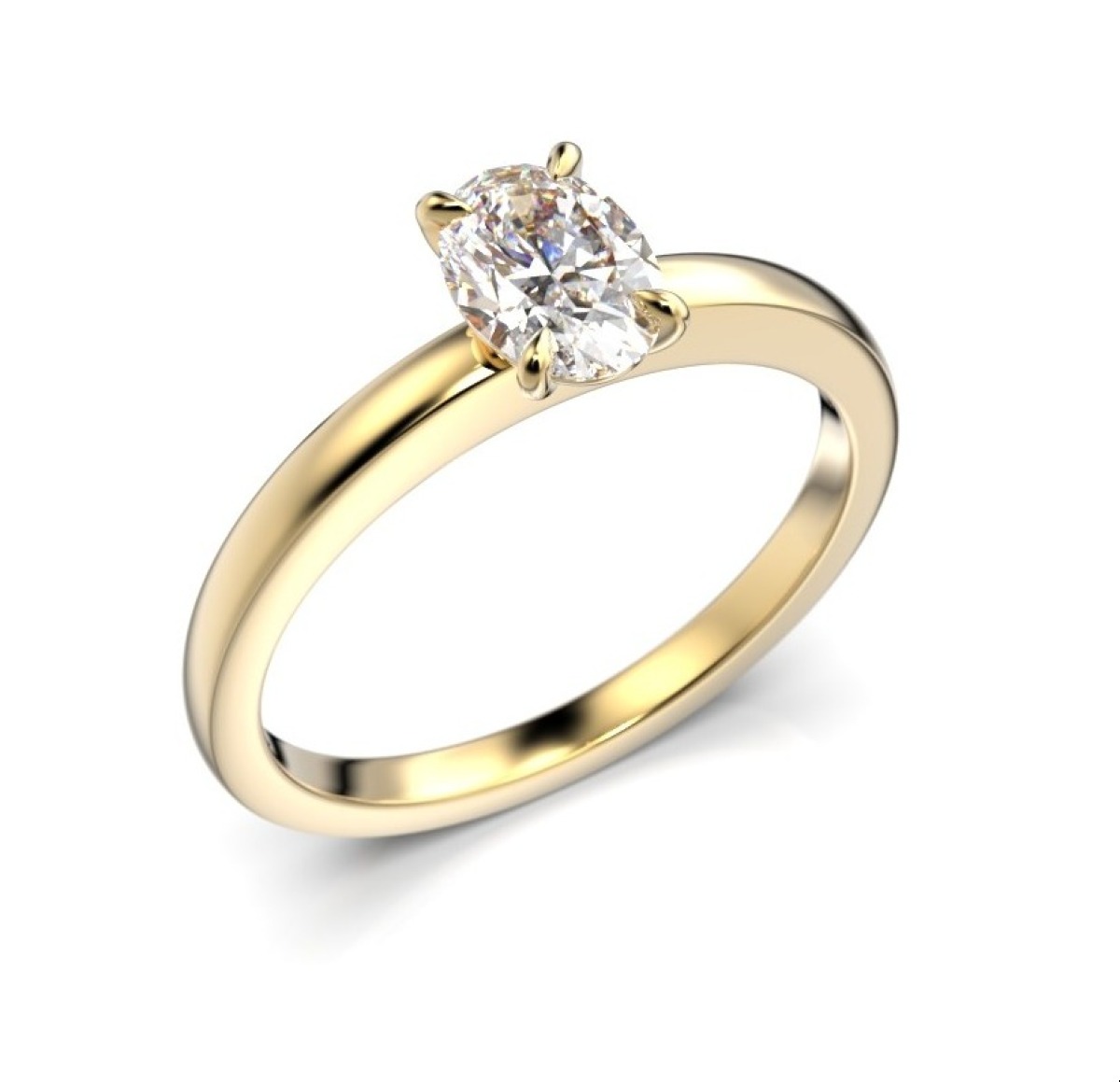Festive diamond ring oval Selena 0,50 ct yellow gold 683-030-KK