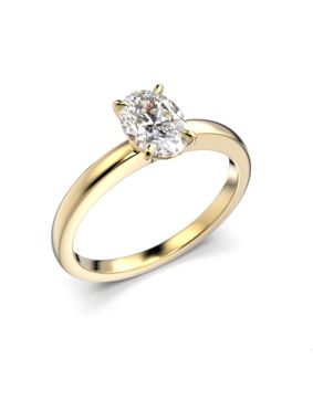 Festive Selena solitaire diamond ring oval yellow gold 0,70 ct 683-070-KK