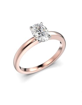 Festive Selena solitaire diamond ring oval rose and white gold 0,70 ct 683-070-PV