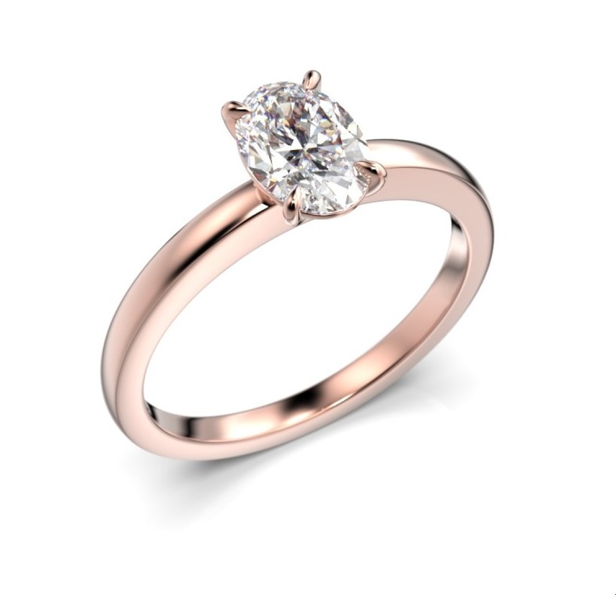 Festive Selena solitaire diamond ring oval rose gold 0,70 ct 683-070-PK