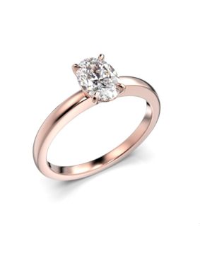 Festive Selena solitaire diamond ring oval rose gold 0,70 ct 683-070-PK