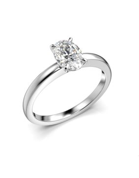 Festive Selena solitaire diamond ring oval white gold 0,70 ct 683-070-VK