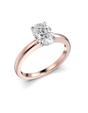 Festive diamond ring Selena oval rose and white gold 1,00 ct 683-100-PV