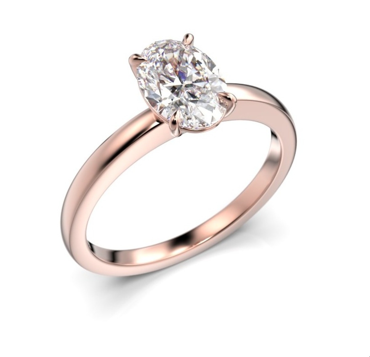 Festive diamond ring Selena oval rose gold 683-100-PK
