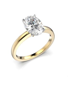 Festive Selena oval ring with diamonds yellow and white gold 1,50 ct 683-150-KV
