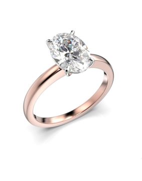 Festive Selena oval ring with diamonds rose and white gold 1,50 ct 683-150-PV