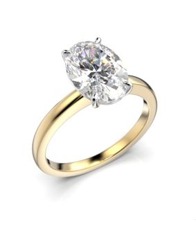 Festive Selena oval diamond ring yellow and white gold 2,00 ct 683-200-KV