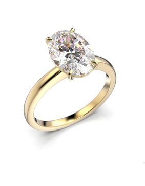 Festive Selena oval diamond ring yellow gold 2,00 ct 683-200-KK