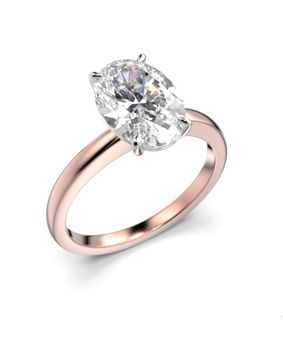 Festive Selena oval diamond ring rose and white gold 2,00 ct 683-200-PV