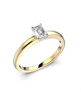 Festive diamond ring Serena Emerald yellow and white gold 0,30 ct 684-030-KV