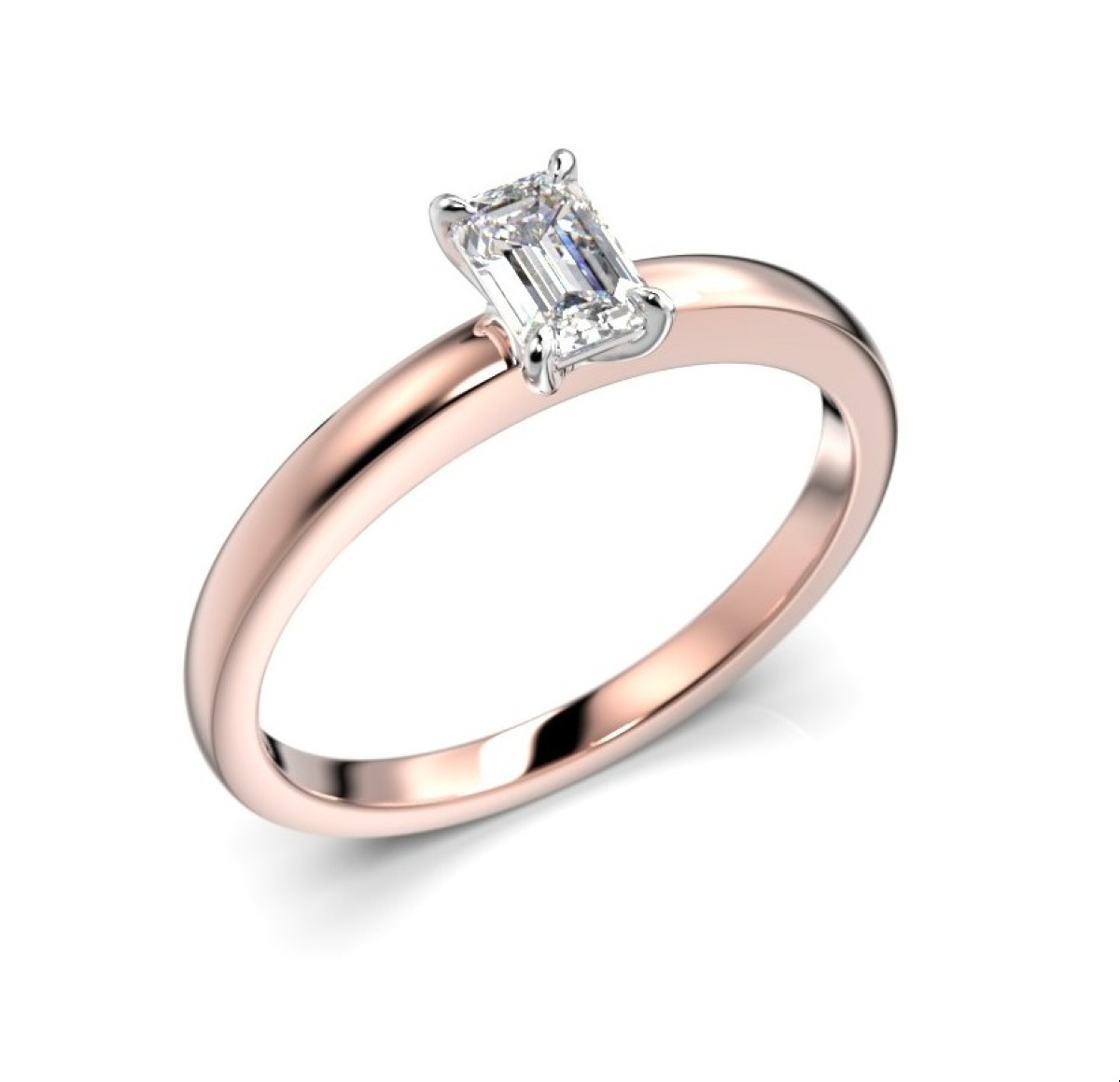 Festive diamond ring Serena Emerald rose and white gold 0,30 ct 684-030-PV