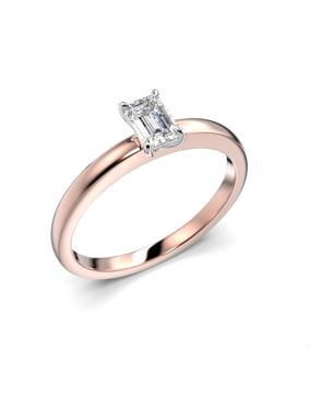 Festive diamond ring Serena Emerald rose and white gold 0,30 ct 684-030-PV