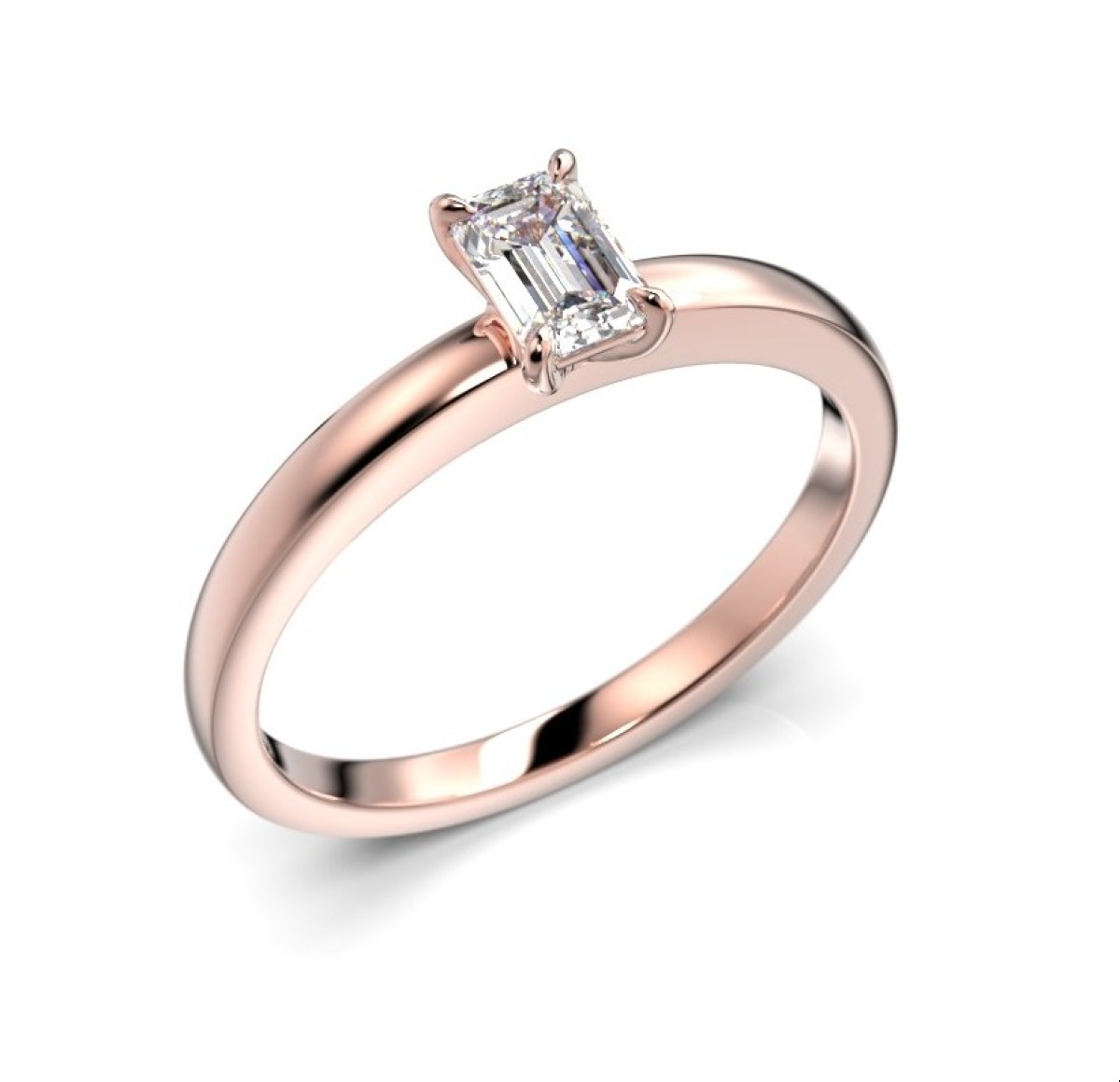 Festive diamond ring Serena Emerald rose gold 0,30 ct 684-030-PK